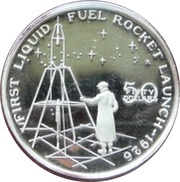 50 Dollars First Liquid Fuel Rocket Launch, Marshall Islands, 1989 reverse image
