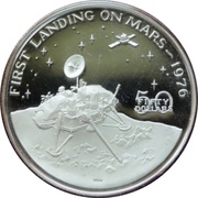 50 Dollars First Landing on Mars, Marshall Islands, 1989 reverse image
