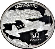 50 Dollars WWII British Mosquito, Marshall Islands, 1991 reverse image