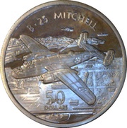 50 Dollars WWII American B-25 Mitchell, Marshall Islands, 1991 reverse image