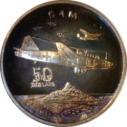 50 Dollars WWII Japanese G4M, Marshall Islands, 1991 reverse image