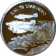 50 Dollars WWII Italian S.M. 79 Sparviero, Marshall Islands, 1991 reverse image