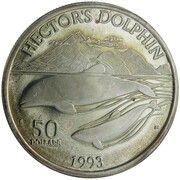 50 Dollars Hector's Dolphin, Marshall Islands, 1993 reverse image