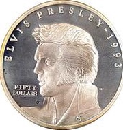 50 Dollars Elvis Presley, Marshall Islands, 1993 reverse image