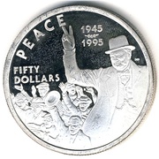 50 Dollars Winston Churchill, Marshall Islands, 1995 reverse image