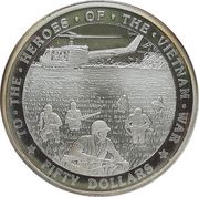50 Dollars To the Heroes of Vietnam War, Marshall Islands, 1995 reverse image