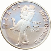 50 Dollars 50 Years after World War II, Marshall Islands, 1995 reverse image
