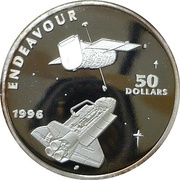 50 Dollars Space Shuttle Endeavour, Marshall Islands, 1996 reverse image