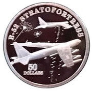 50 Dollars B-52 Stratofortress, Marshall Islands, 1997 reverse image
