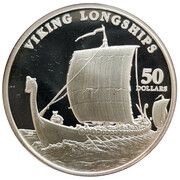 50 Dollars Viking Longship reverse image