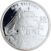 50 Dollars HMS Victory, Marshall Islands, 1998 reverse image