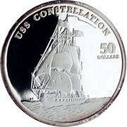 50 Dollars USS Constellation, Marshall Islands, 1998 reverse image