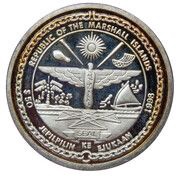 50 Dollars Cameo Carrier, Marshall Islands, 1998 reverse image