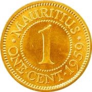 1 Cent - Elizabeth II 1st portrait reverse image
