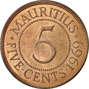 5 Cents - Elizabeth II 1st portrait reverse image