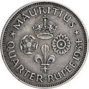 ¼ Rupee - George V reverse image