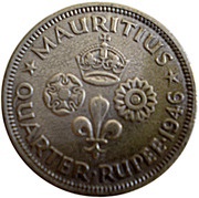 ¼ Rupee - George VI reverse image