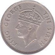 ¼ Rupee - George VI obverse image