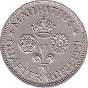 ¼ Rupee - George VI reverse image