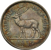 ½ Rupee - George V reverse image