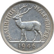 ½ Rupee - George VI reverse image