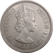 ½ Rupee - Elizabeth II 1st portrait obverse image