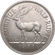 ½ Rupee - Elizabeth II 1st portrait reverse image