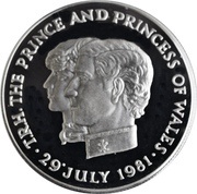 10 Rupees - Elizabeth II Royal Wedding; Silver Proof Issue reverse image