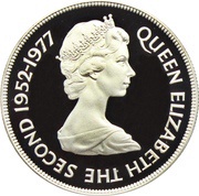 25 Rupees - Elizabeth II Silver Jubilee; Silver Proof Issue obverse image