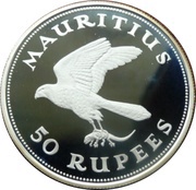50 Rupees - Elizabeth II Mauritius Kestrel reverse image