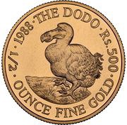 500 Rupees "Dodo" Gold Bullion reverse image