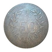 50 Centavos Hidalgo del Parral, plain edge reverse image