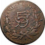 5 Centavos Taxco, Mexico, 1915 reverse image