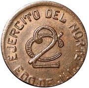 2 Centavos Army of the North, Mexico, 1915 reverse image