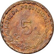 5 Centavos Provisional Government reverse image