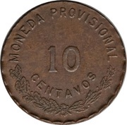 10 Centavos Provisional Government, Mexico, 1915 reverse image