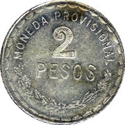 2 Pesos Provisional Government reverse image
