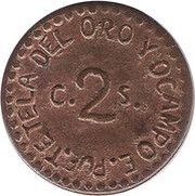 2 Centavos Tetela del Oro y Ocampo, Mexico, 1915 reverse image