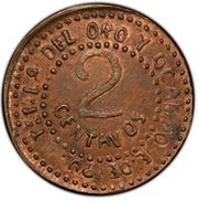 2 Centavos Tetela del Oro y Ocampo, Mexico, 1915 reverse image