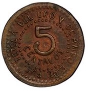 5 Centavos Tetela del Oro y Ocampo, Mexico, 1915 reverse image