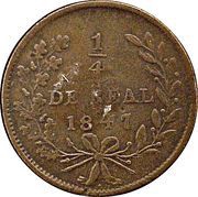 ¼ Real "Quarto/Quartilla", Mexico, 1847-1866 reverse image