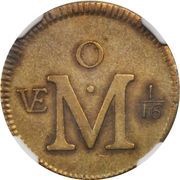 1⁄16 Real - Carlos III Pattern, Brass, Mexico, 1768 reverse image