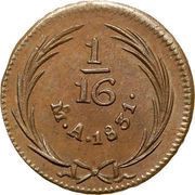 1⁄16 Real "Medio Octavo" Federal Coinage, Mexico, 1831-1833 reverse image