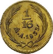 1⁄16 Real "Medio Octavo" Federal Coinage, Mexico, 1832-1835 reverse image