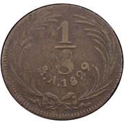 ⅛ Real "Octavo" Federal Coinage, Mexico, 1829 reverse image