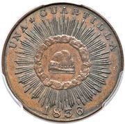 ¼ Real "Quarto/Quartilla" Pattern, Mexico, 1836 reverse image