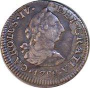 ½ Real - Carlos IV Numeral IV, Carlos III portrait obverse image