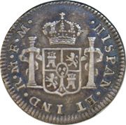 ½ Real - Carlos IV Numeral IV, Carlos III portrait, Mexico, 1789-1790 reverse image
