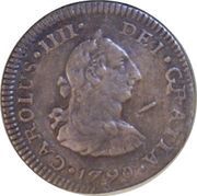 ½ Real - Carlos IV Numeral IIII, Carlos III portrait obverse image
