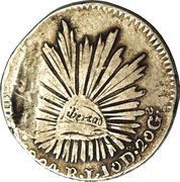 1 Real Profile eagle, Mexico, 1824 reverse image